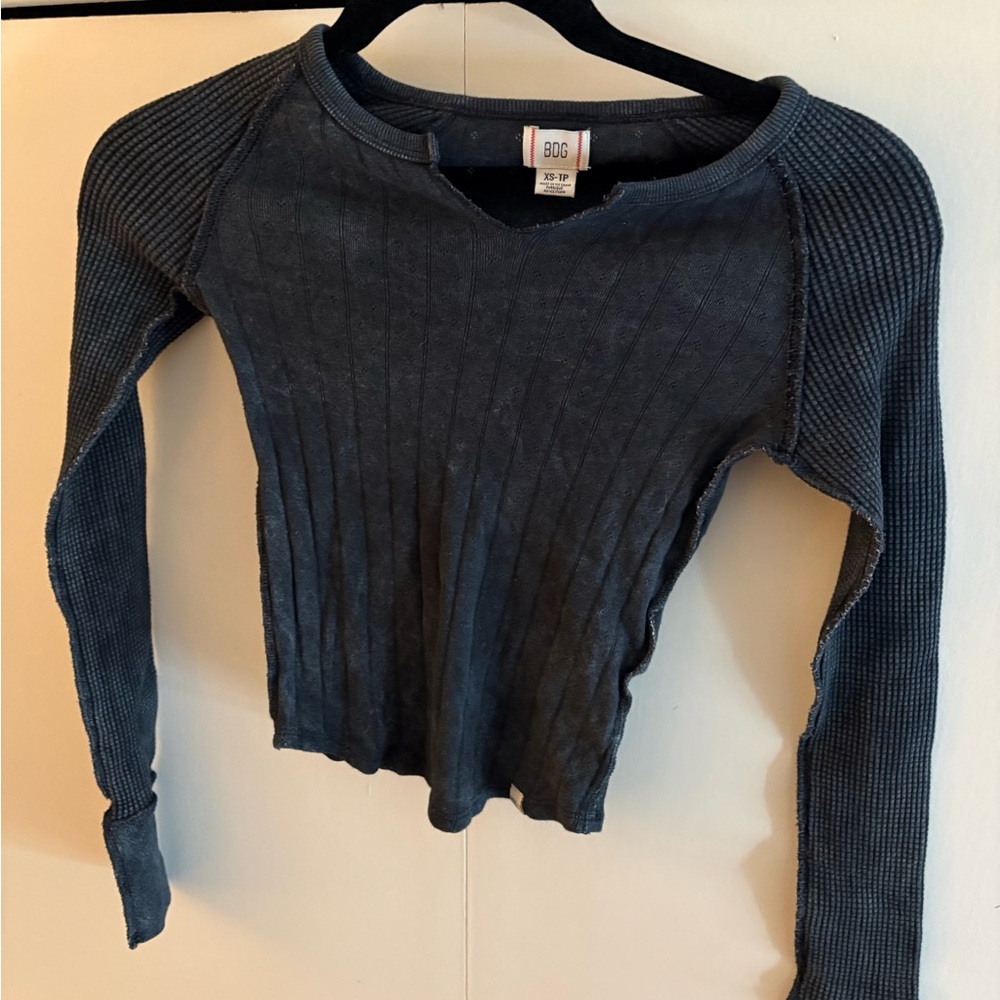 Urban Outfitters BDG Dark Gray Ribbed Long Sleeve Top